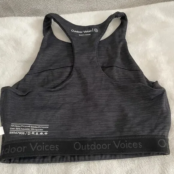 New NWOT Outdoor Voices Gray Racerback Sports Bra, Size XS extra small - Picture 2 of 4